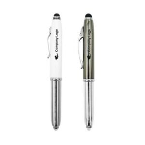 3 IN 1 METAL PENS WITH STYLUS AND LIGHT - Image 2