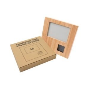 BAMBOO PHOTO FRAME WITH DIGITAL CLOCK & WEATHER STATION - Image 4