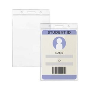 Clear Plastic ID Card Holder - Vertical - Image 2