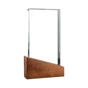 Crystal Awards with Wood Base in Black Hardboard Box - Image 3