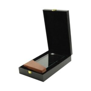 Crystal Awards with Wood Base in Black Hardboard Box - Image 4