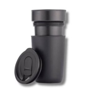 Premium Ceramic Tumbler With Recycled Protective Sleeve - Black - Image 3