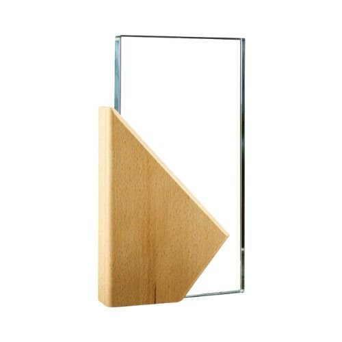 Rectangle Wooden Crystal Awards in Hardboard Box - Image 3