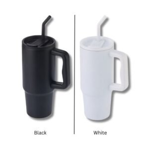 Recycled Stainless Steel Tumbler with Reusable Straw - Image 3