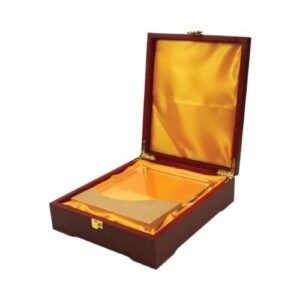 Square Crystal Awards with Wooden Base - Image 3