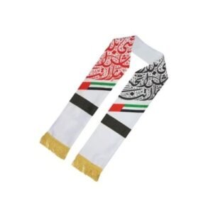 UAE Flag Scarf with Gold Tassel (Polyester) - Image 2