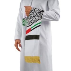UAE Flag Scarf with Gold Tassel (Polyester) - Image 4