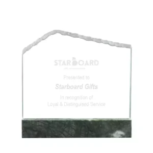 Crystal and Marble Award With Fiber Box