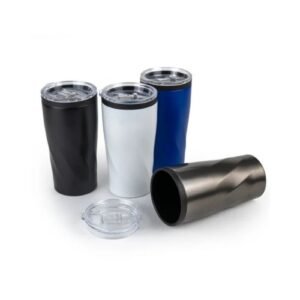 Double Wall SS Tumblers with PP Interior and Transparent Lid 580ml | Corporate Gifts Supplier Oman