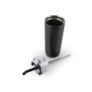 Double Wall Stainless Steel Tumbler with Transparent Lid & Metal Straw 500ml | Corporate Gifts Suppliers Oman