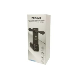 4-in-1 Fan Power Bank Safety Alarm Torch Black | Corporate Gifts Supplier Oman