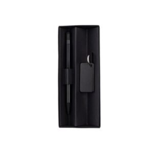 Eco-Friendly Recycled Aluminium Pen & Keychain Gift Set Black | Promotional Gifts Oman