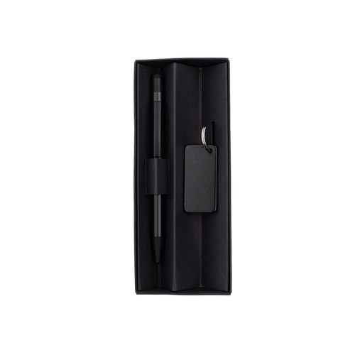 Eco-Friendly Recycled Aluminium Pen & Keychain Gift Set Black | Promotional Gifts Oman